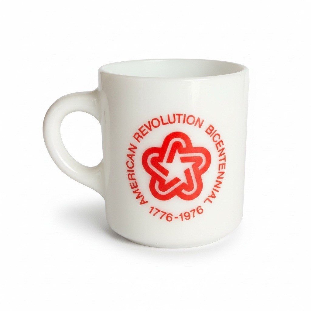 Vintage 1976 American Revolution Bicentennial Advertising Mug - Star Design