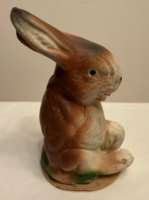 1950's VTG Composition Paper Mache Bunny Rabbit Figurine Western Germany Easter