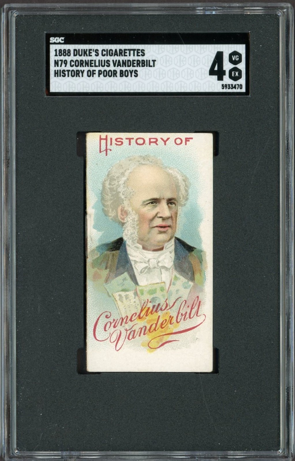 1888 N79 Duke Cigarettes HISTORY OF POOR BOYS (SGC 4 VG/EX) Cornelius Vanderbilt
