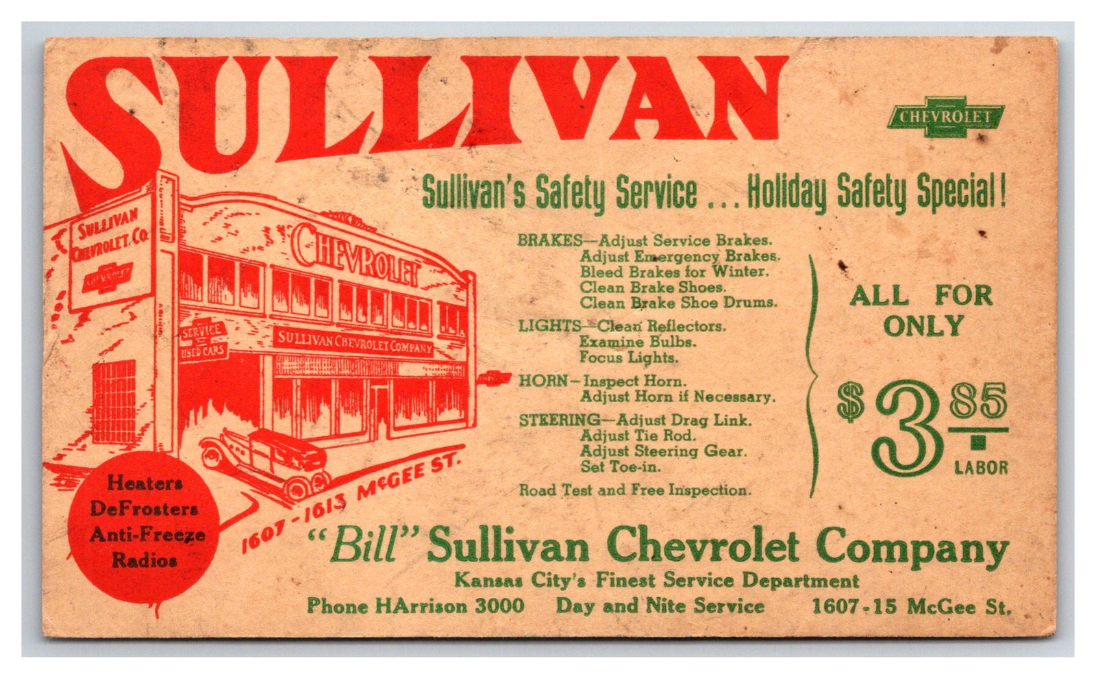 1907c Sullivan Chevrolet Dealership McGee Street ~ Kansas City Missouri MO