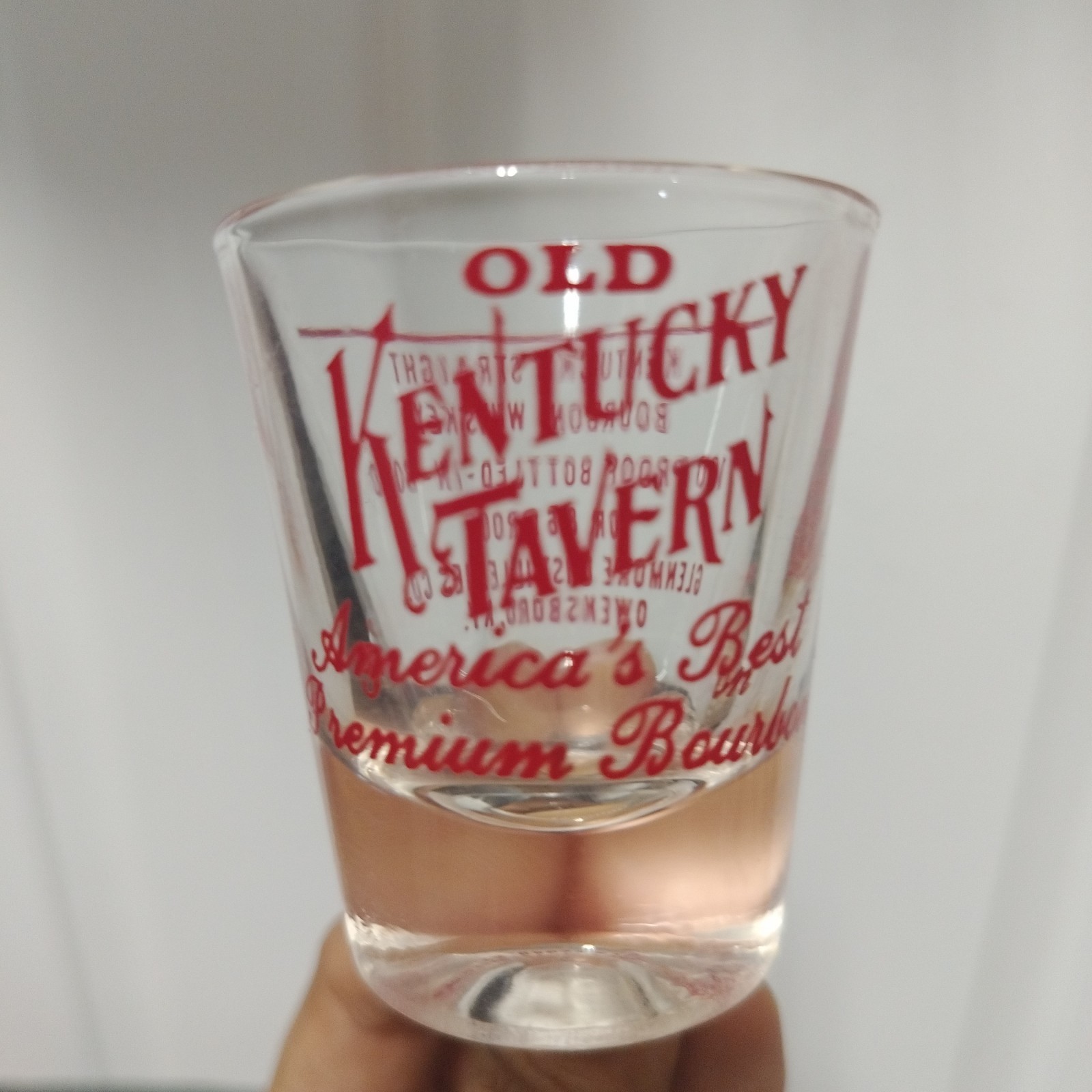 Vtg Old Kentucky Tavern Whiskey Bottled In Bond Highball Glass Red Heavy Bottom