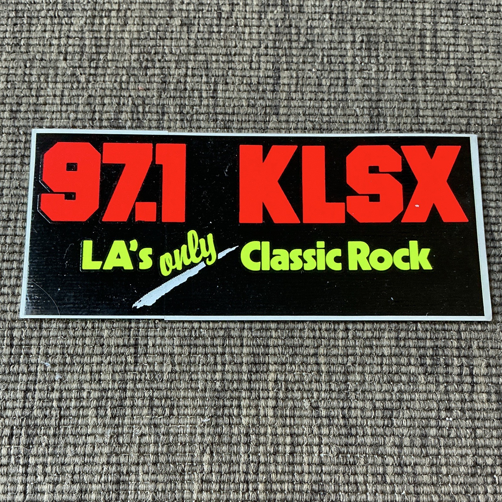 KLSX 97.1 LA\'s Only Classic Rock Radio Station Sticker Decal Black Red Yellow