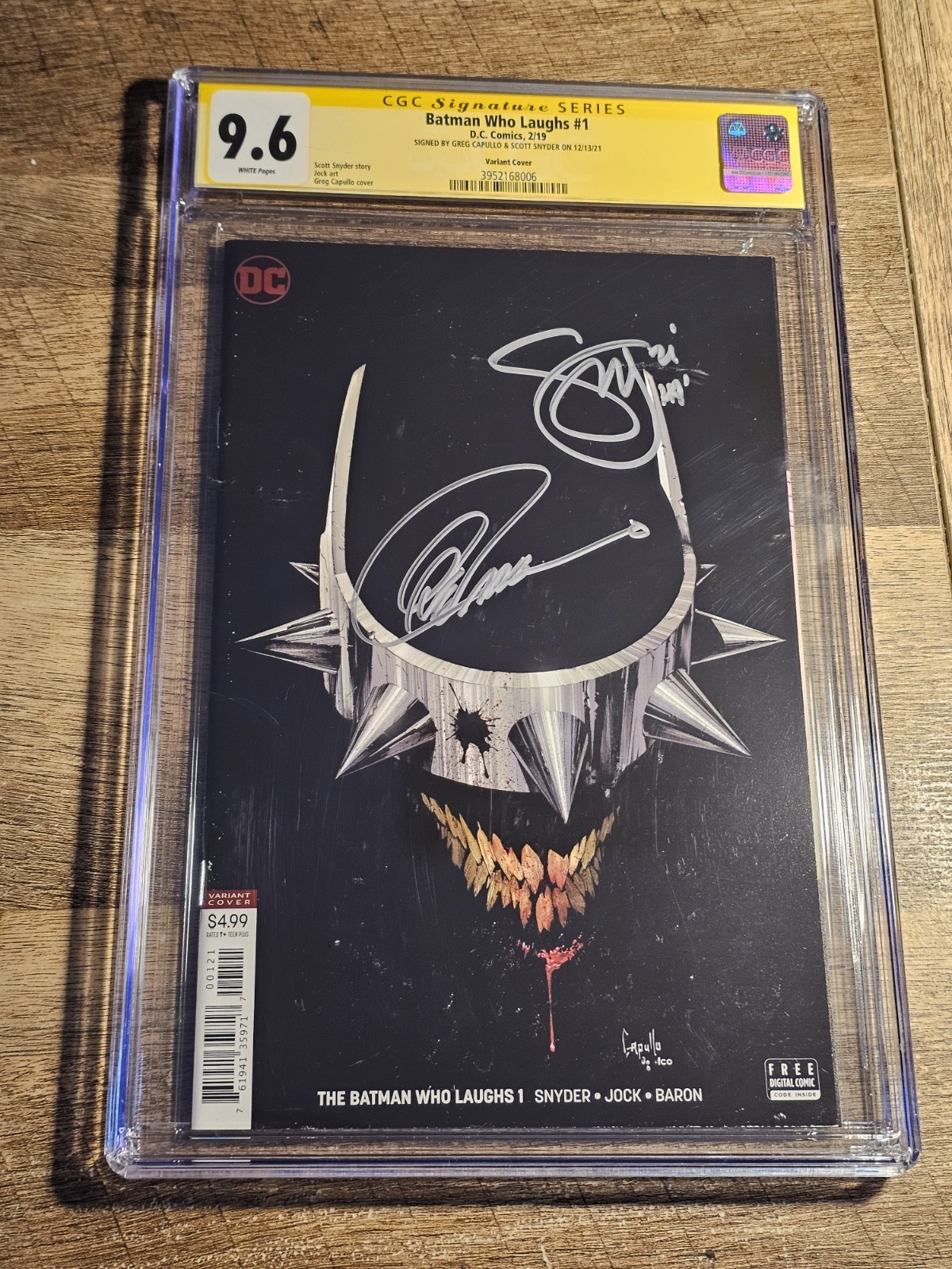 DC Comics Batman Who Laughs #1 CGC 9.6 (2019) Variant Signed Capullo Snyder