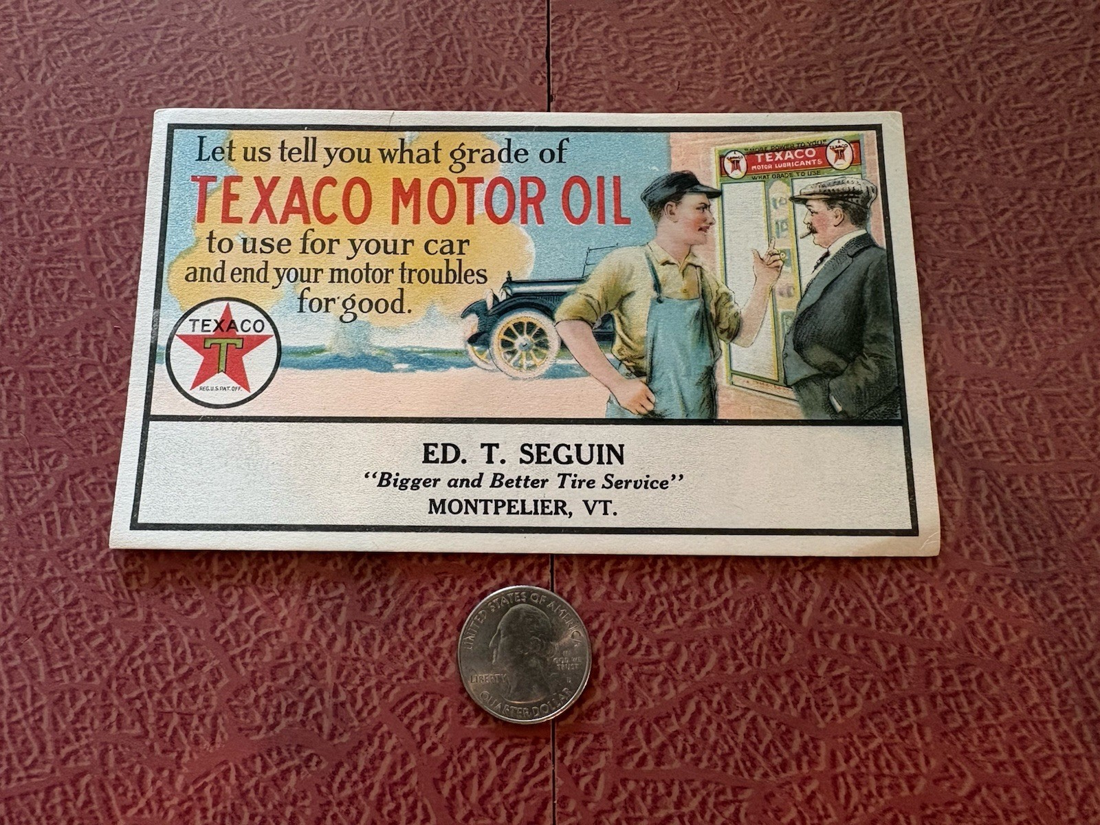 1930s Texaco Motor Oil Blotter. Gas & Oil