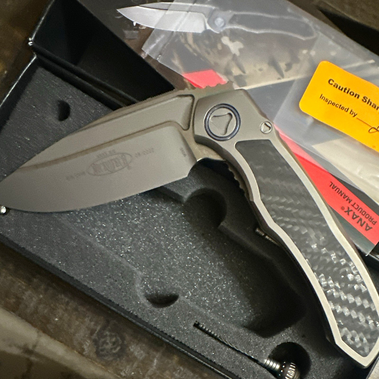Authentic Microtech Anax 2021 Manual Frame Lock INTEGRAL- carbon fiber