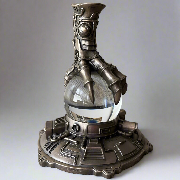 Mystical Steampunk Dragon Claw Crystal Ball - Fantasy Home Accent