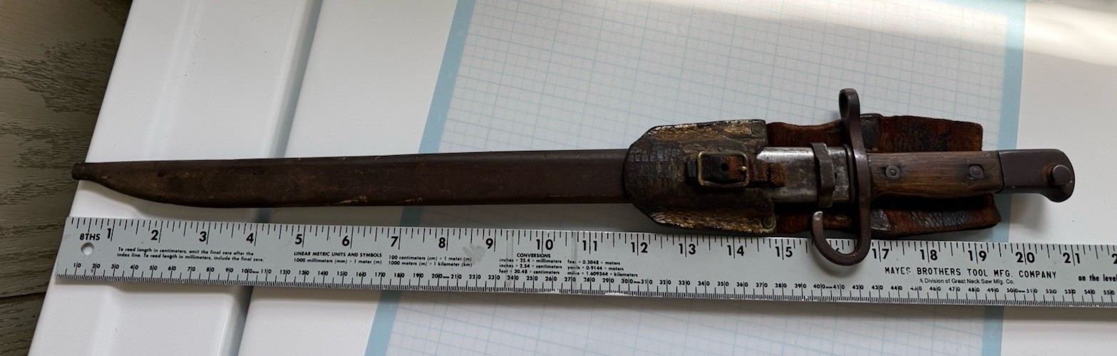 WWII Japanese Nagoya Army Arsenal Sword Hooked Quillon Bayonet Scabbard Belt Fro