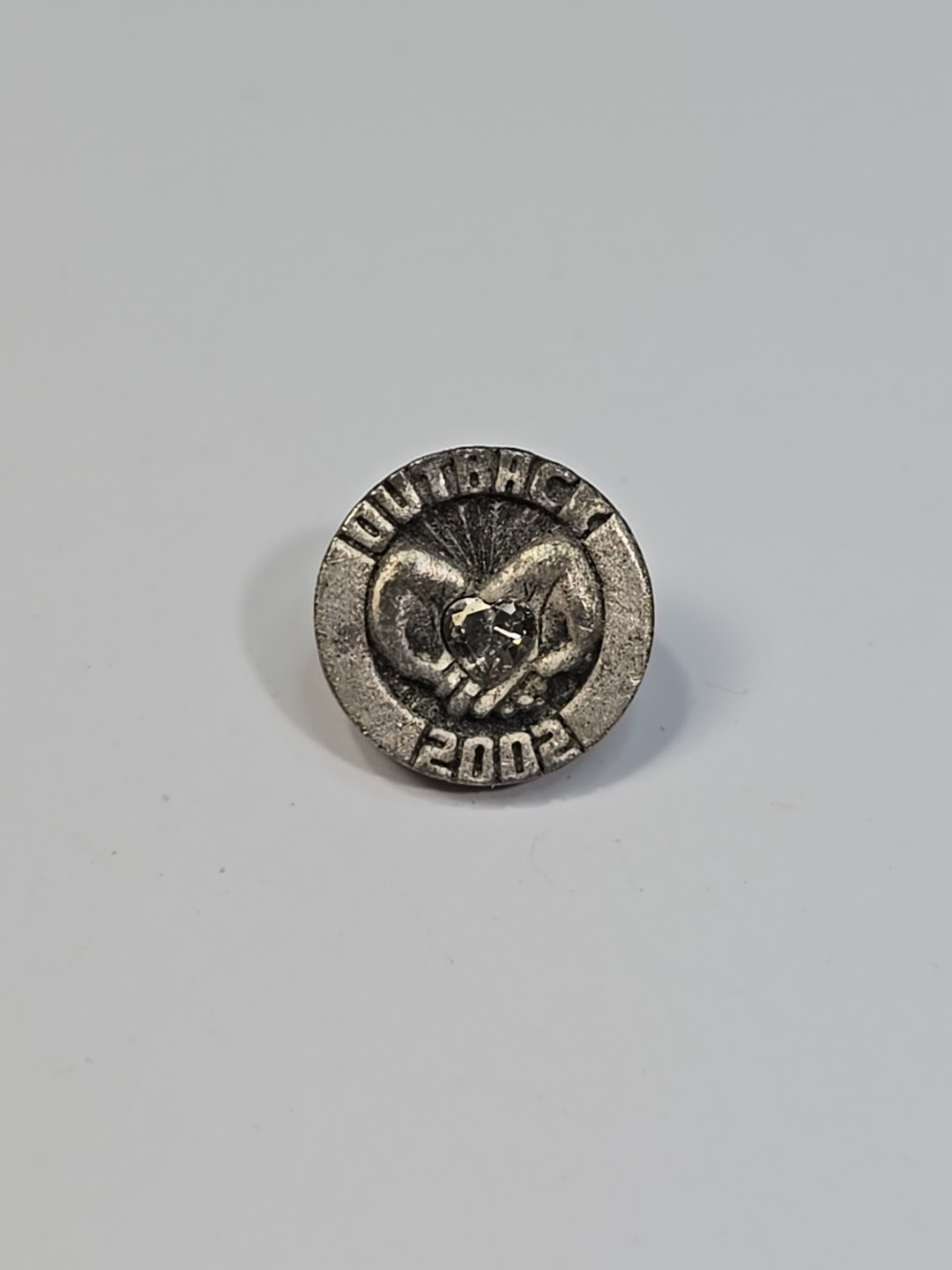 Outback Steakhouse Lapel Pin Hands Holding Heart Jewel 2002 Small Size 
