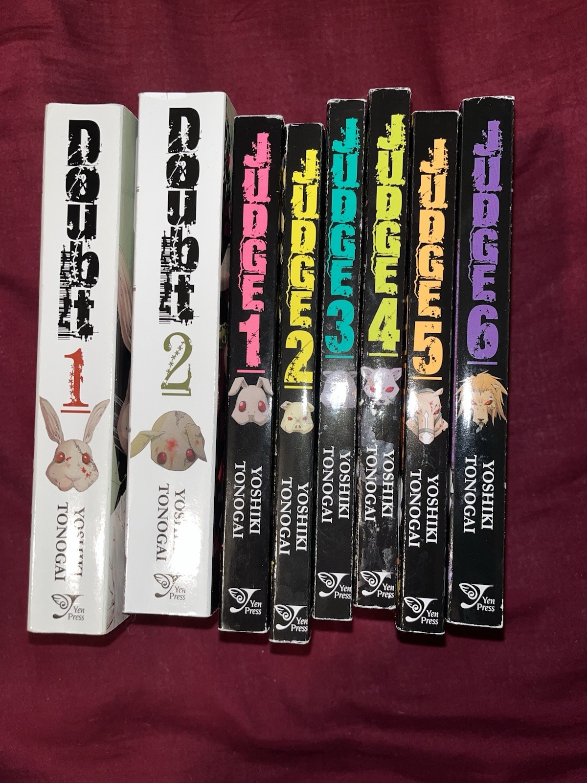 Doubt 1-2 + Judge Vols 1–6 English Manga Lot | Yen Press OOP | Yoshiki Tonogai