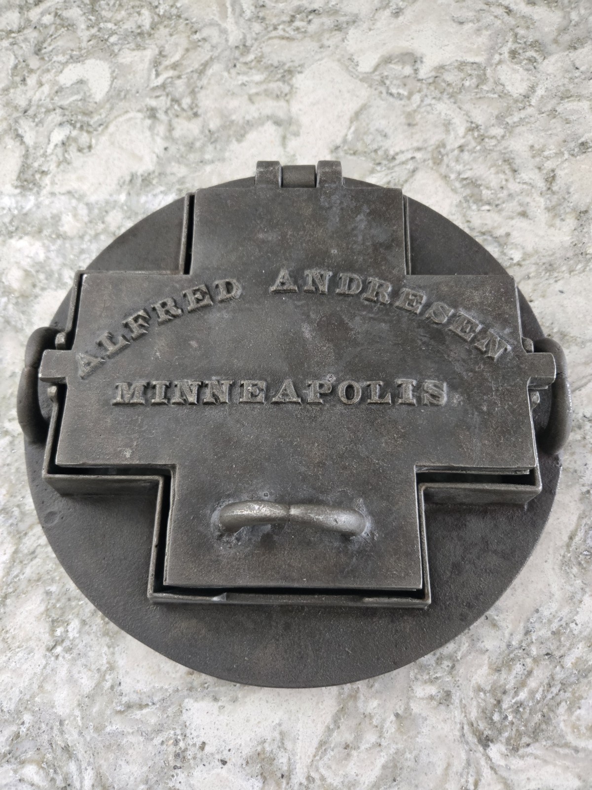 Antique Rare Alfred Andresen Cast Iron Norwegian Goro Pizzelles