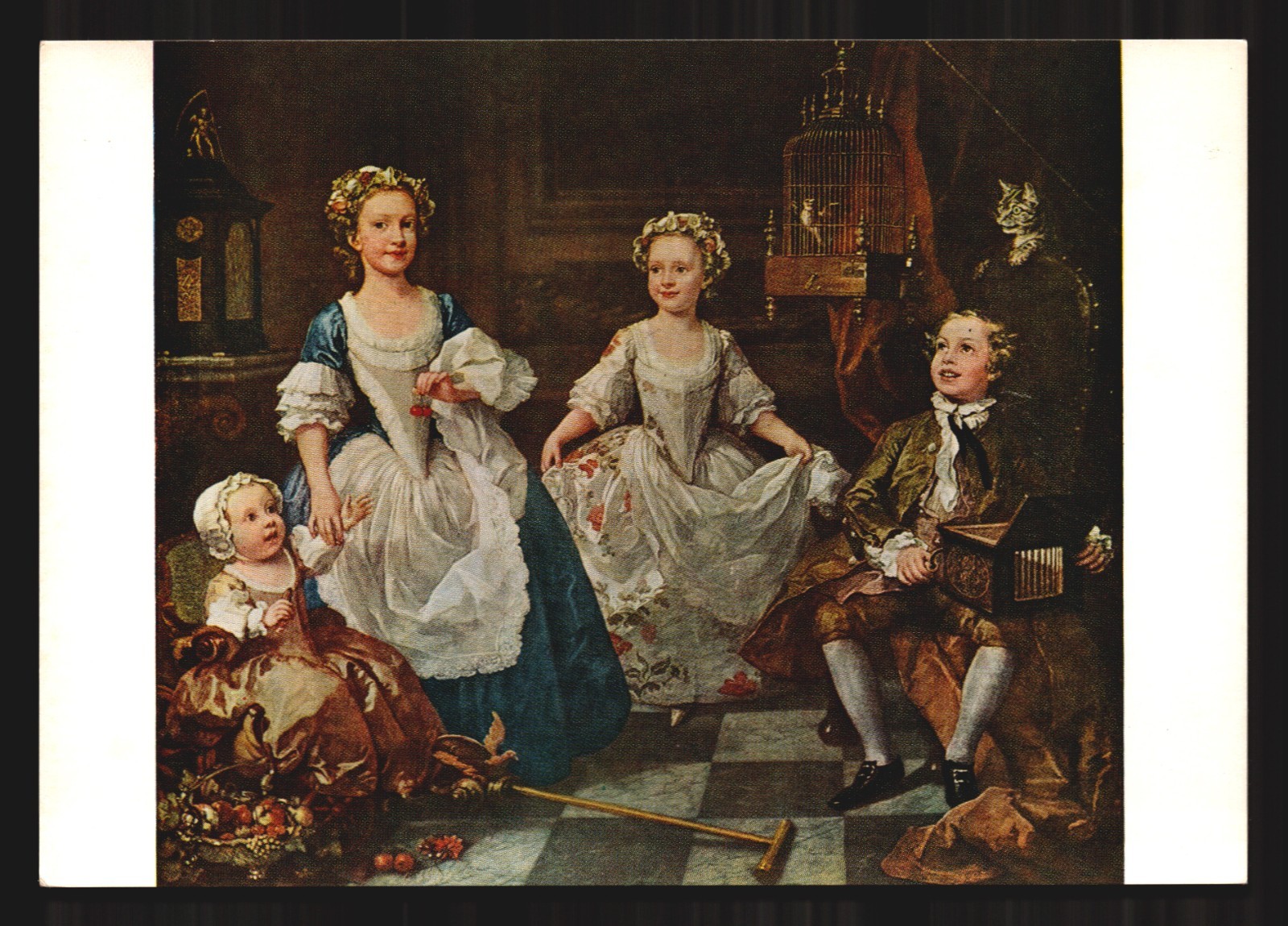 Postcard Vtg Art William Hogarth the Graham children Tate Gallery
