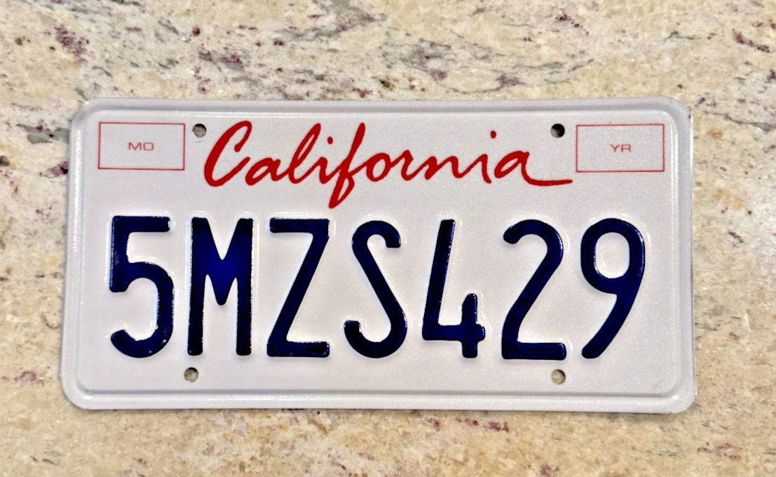 California License Plates 5MZS429
