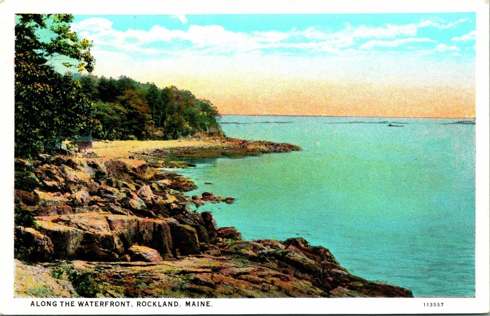 Rockland ME Along the Waterfront Postcard unused (20735)