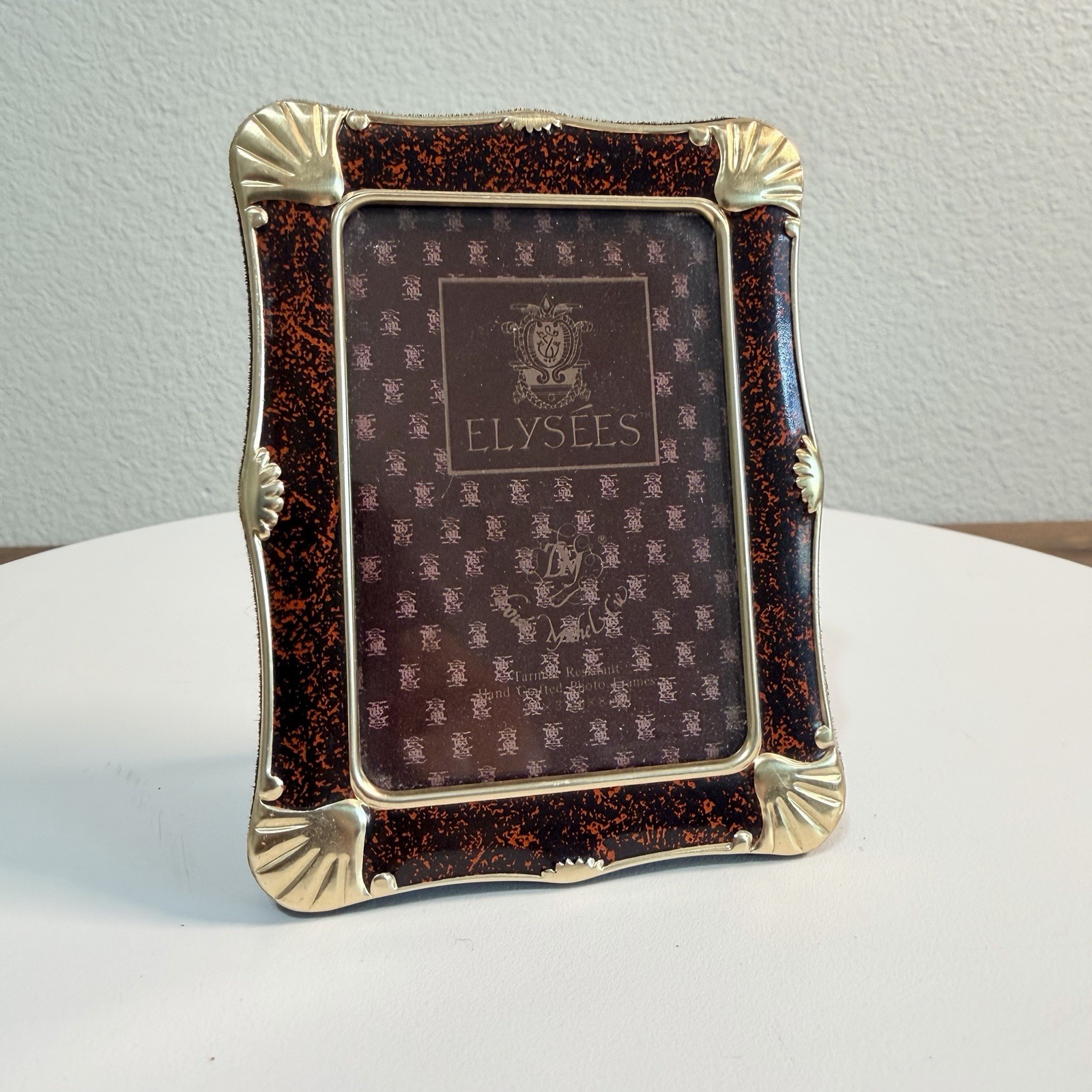 VTG Mini Elysees Small Two Tones Brass Picture Frame