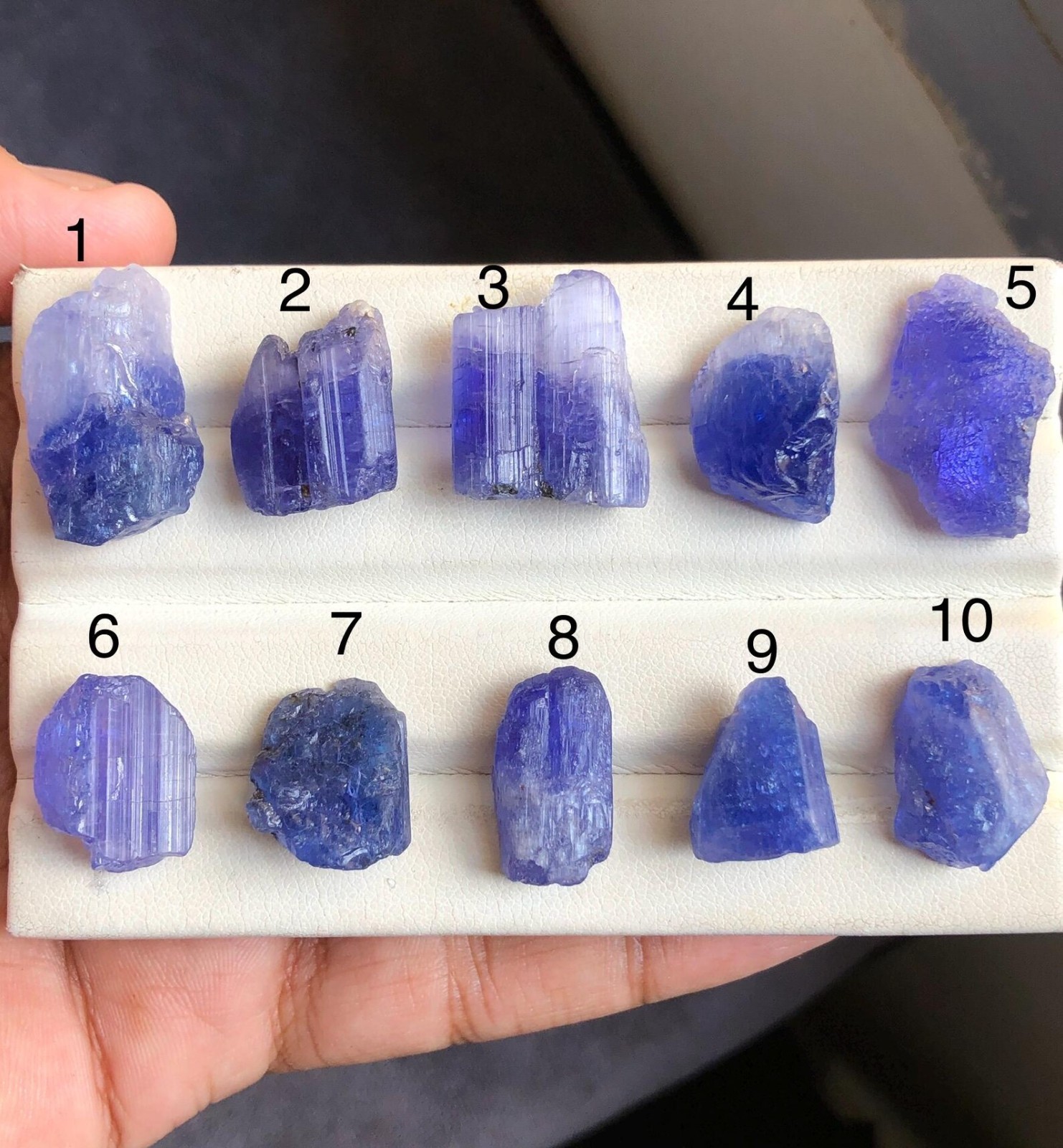 Natural Heated AAA Tanzanite Rough Crystal Blue Violet Raw Stone Tanzania