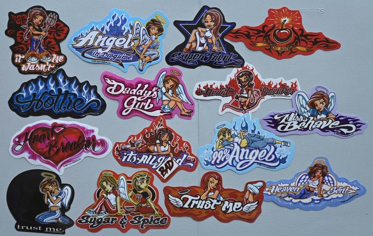15 VTG 2002 Soflydivas Vending Machine Stickers 