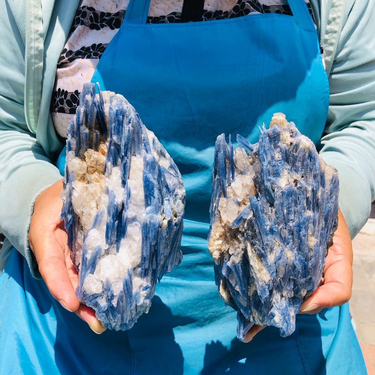 2pcs 4.4LB  Natural beautiful Blue KYANITE with Quartz Crystal Specimen Roug