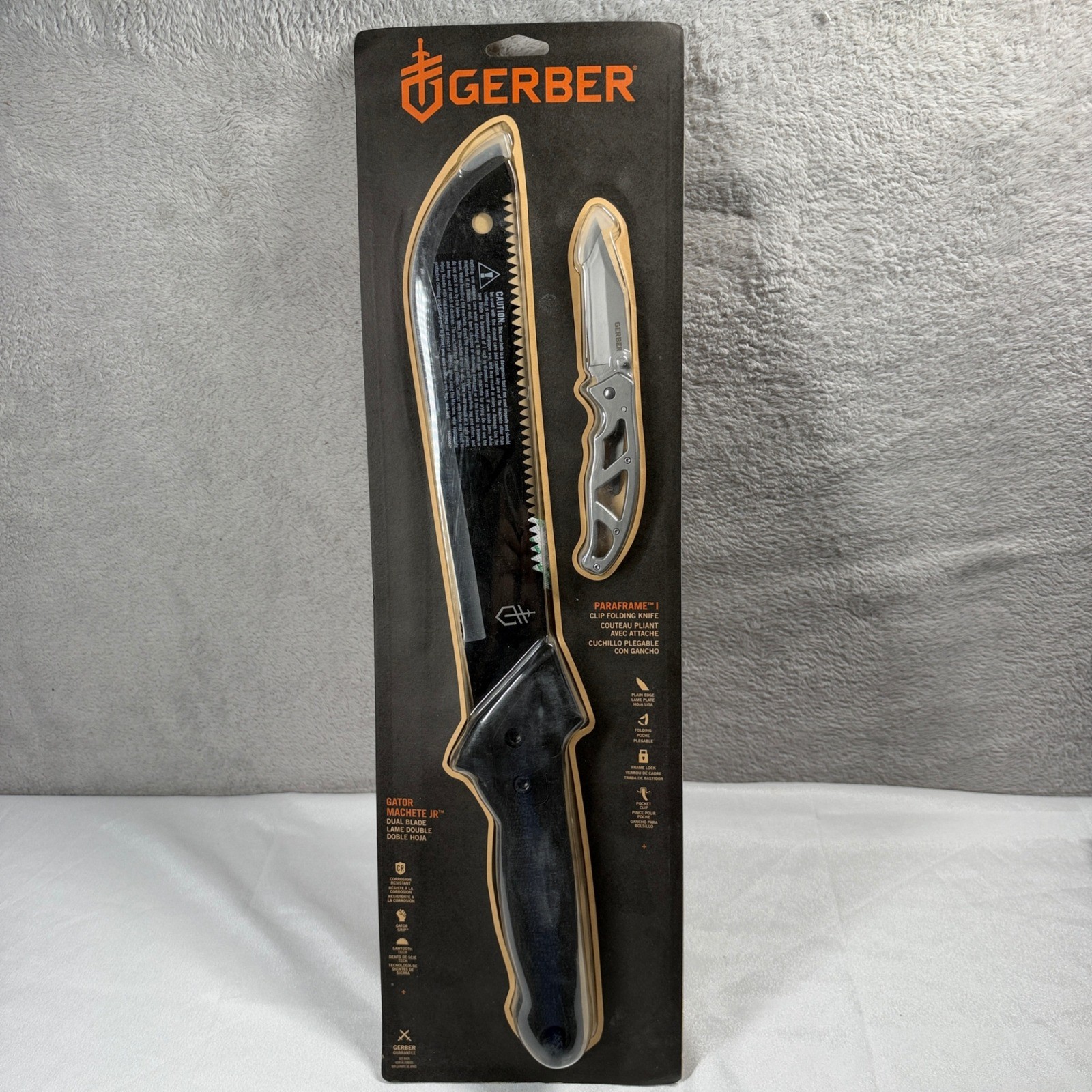 Gerber Machete & Knife Set Black Gator Machete Jr Paraframe I Combo