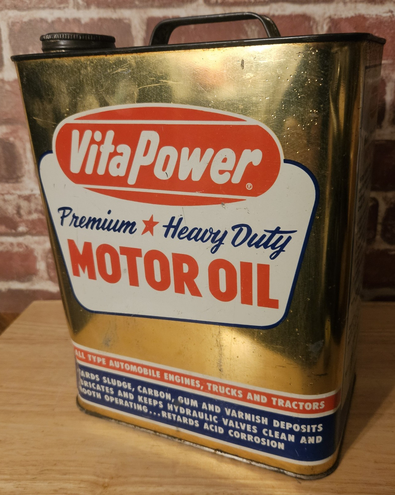 VINTAGE VITA POWER 2 GAL. MOTOR OIL CAN