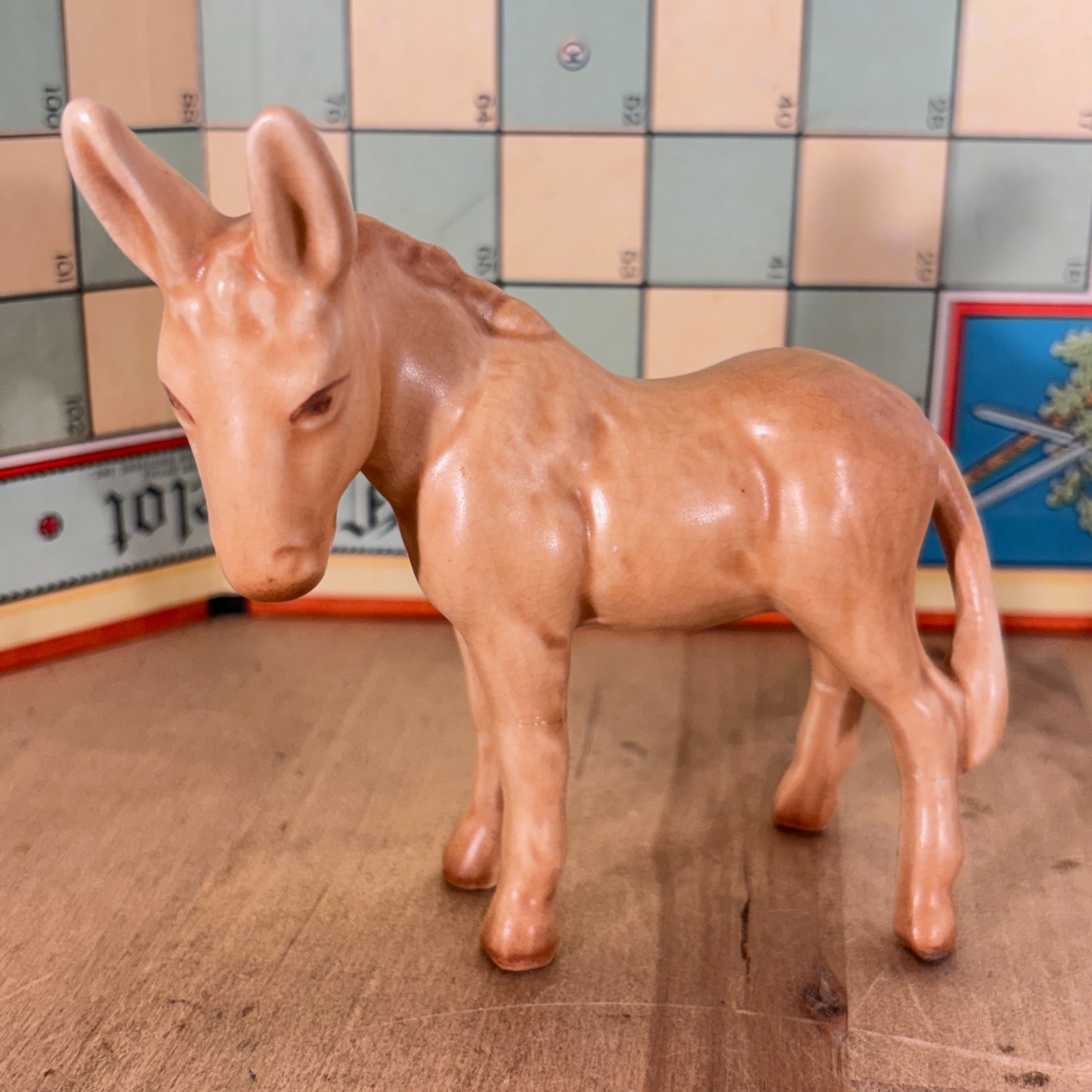Vintage Sylvac Porcelain Donkey Figurine, Model 1428, 4.5\