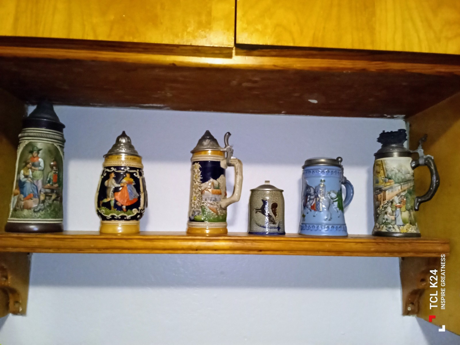 Gerz german beer steins vintage lidded 6”