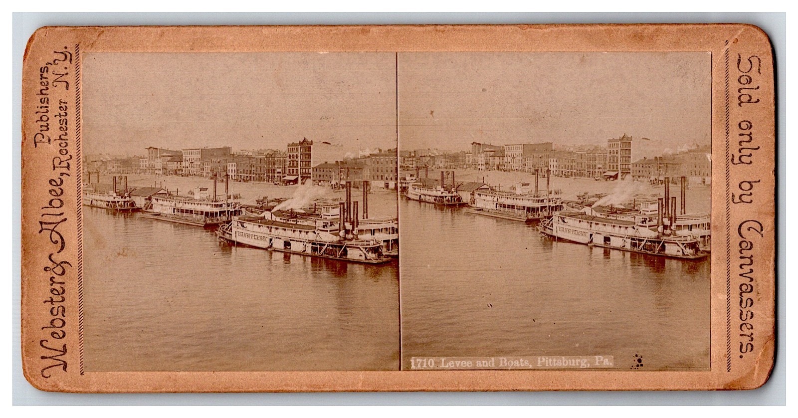 Pittsburg PA ~ Levee & Steamer steamship \