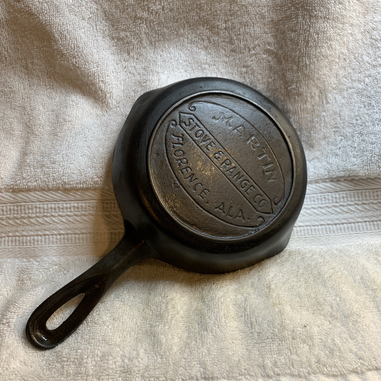 Vtg Martin Stove And Range Alabama No 3 Cast Iron Skillet 6” Hamburger Logo 