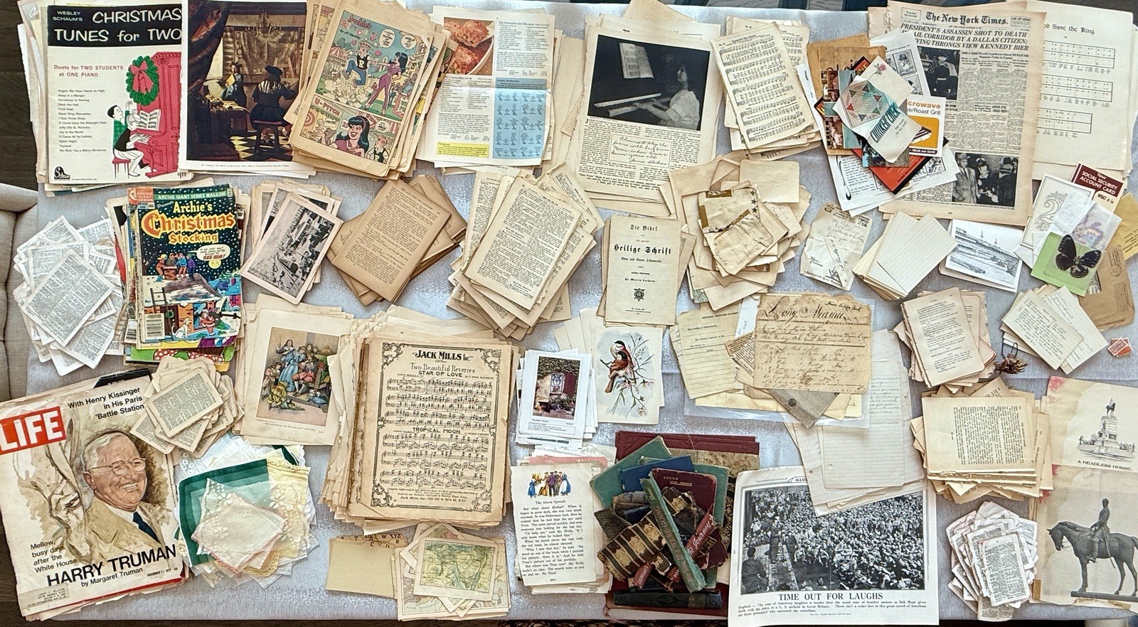 100 Pc Antique Vintage Curated EPHEMERA LOT Junk Journal MIXED MEDIA Paper