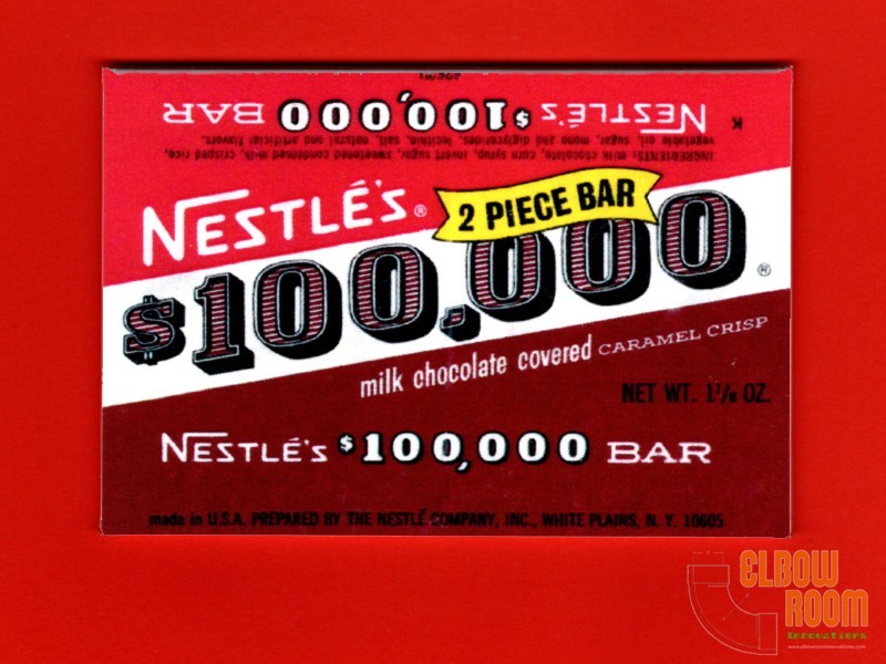Vintage Nestle $100,000 bar label art 2x3\ Vintage Nestle $100,000 bar label art 2x3\