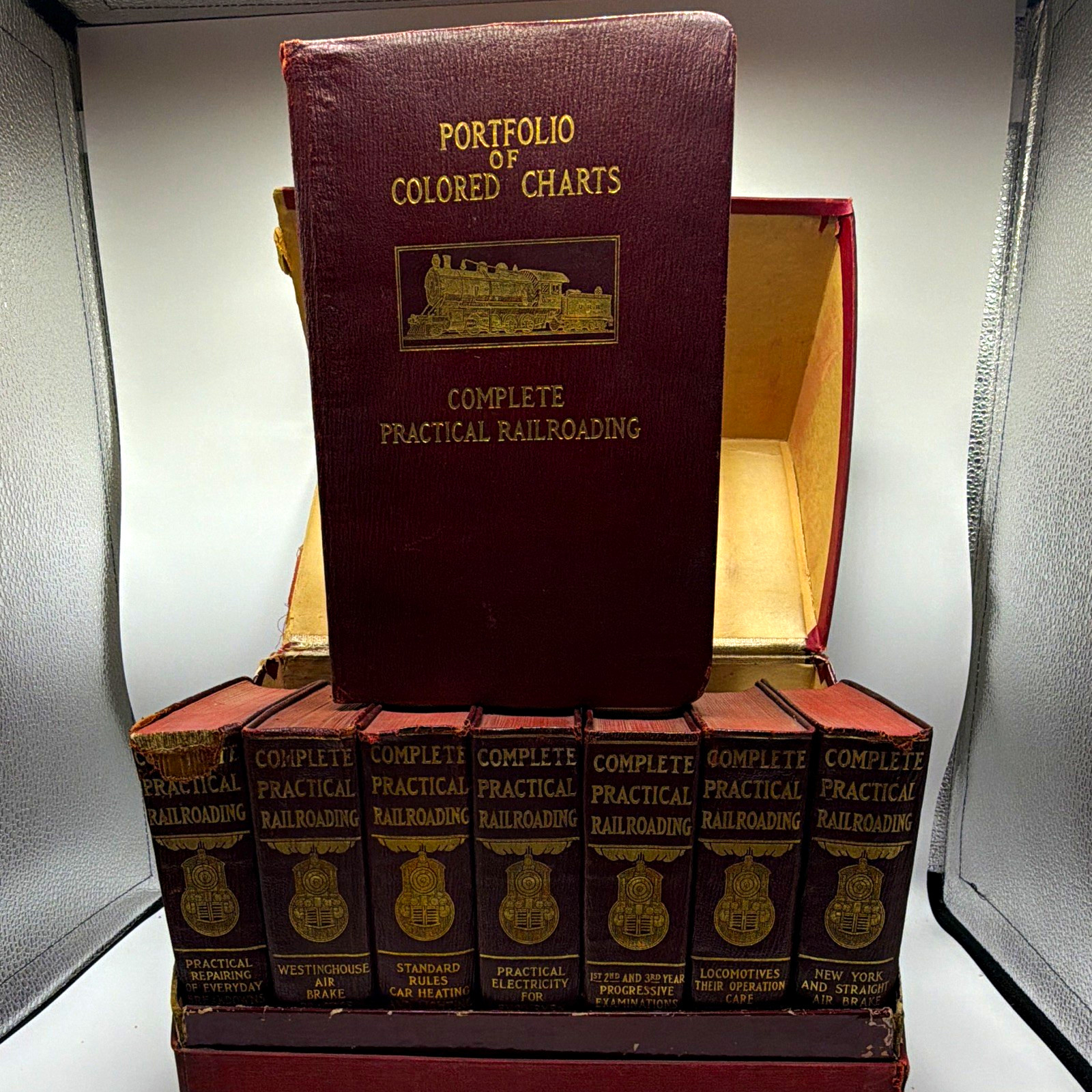 RARE 1911 Complete Practical Railroading 8 Volume Set Original Color Charts RARE 1911 Complete Practical Railroading 8 Volume Set Original Color Charts