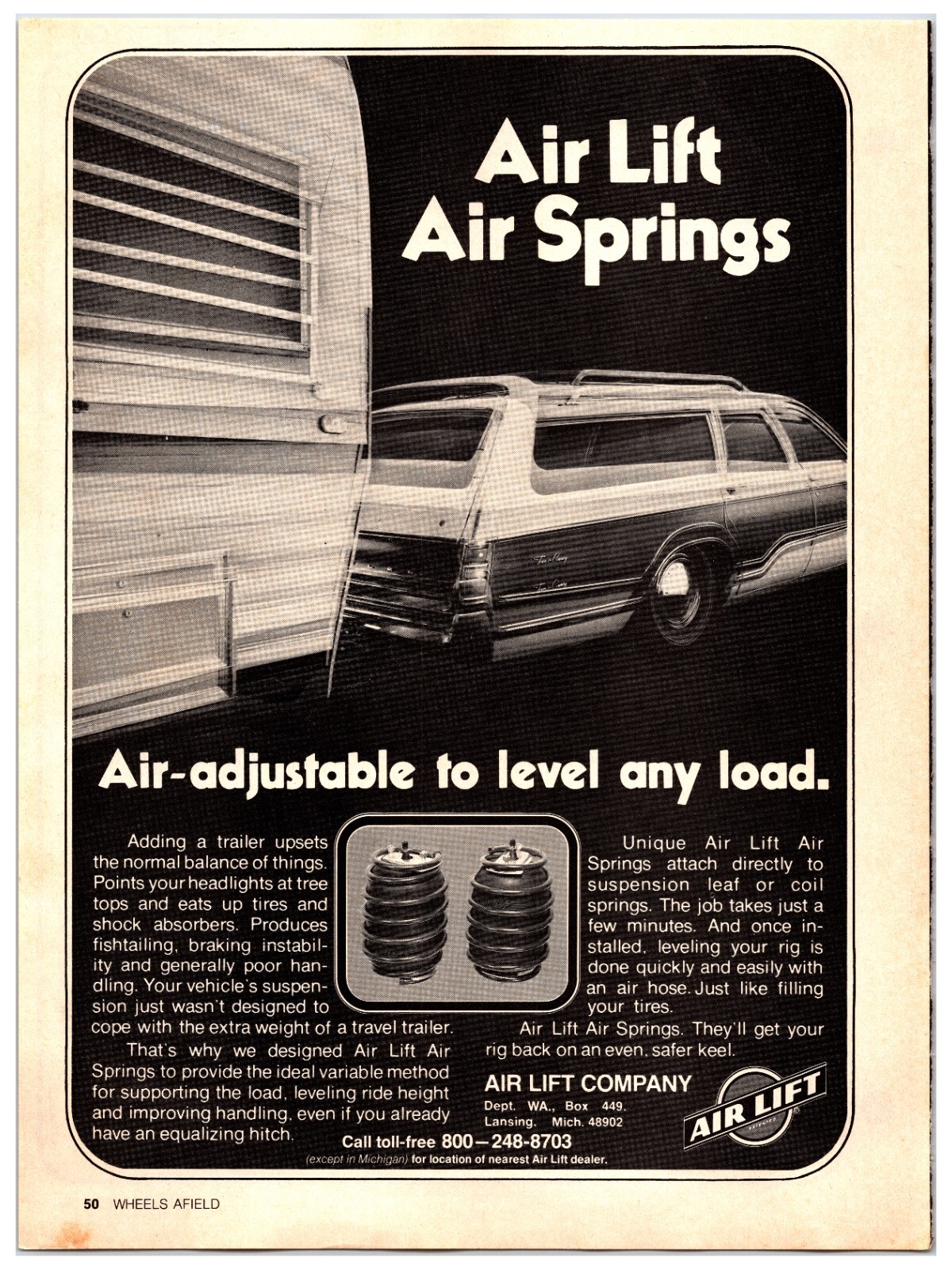 Vintage 1974 Air Lift Springs - Original Print Advertisement (11 x 8)