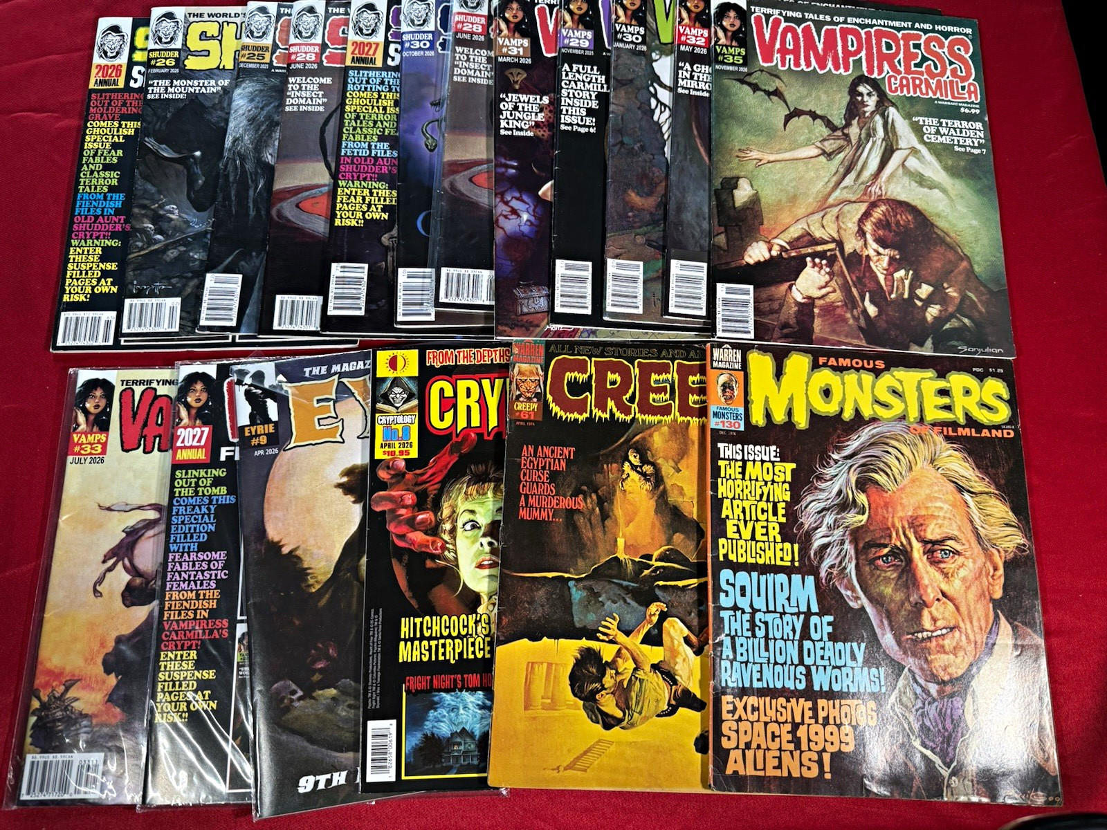 Vintage Horror Magazine Lot Creepy Famous Monsters Vampiress Cryptology + Extra