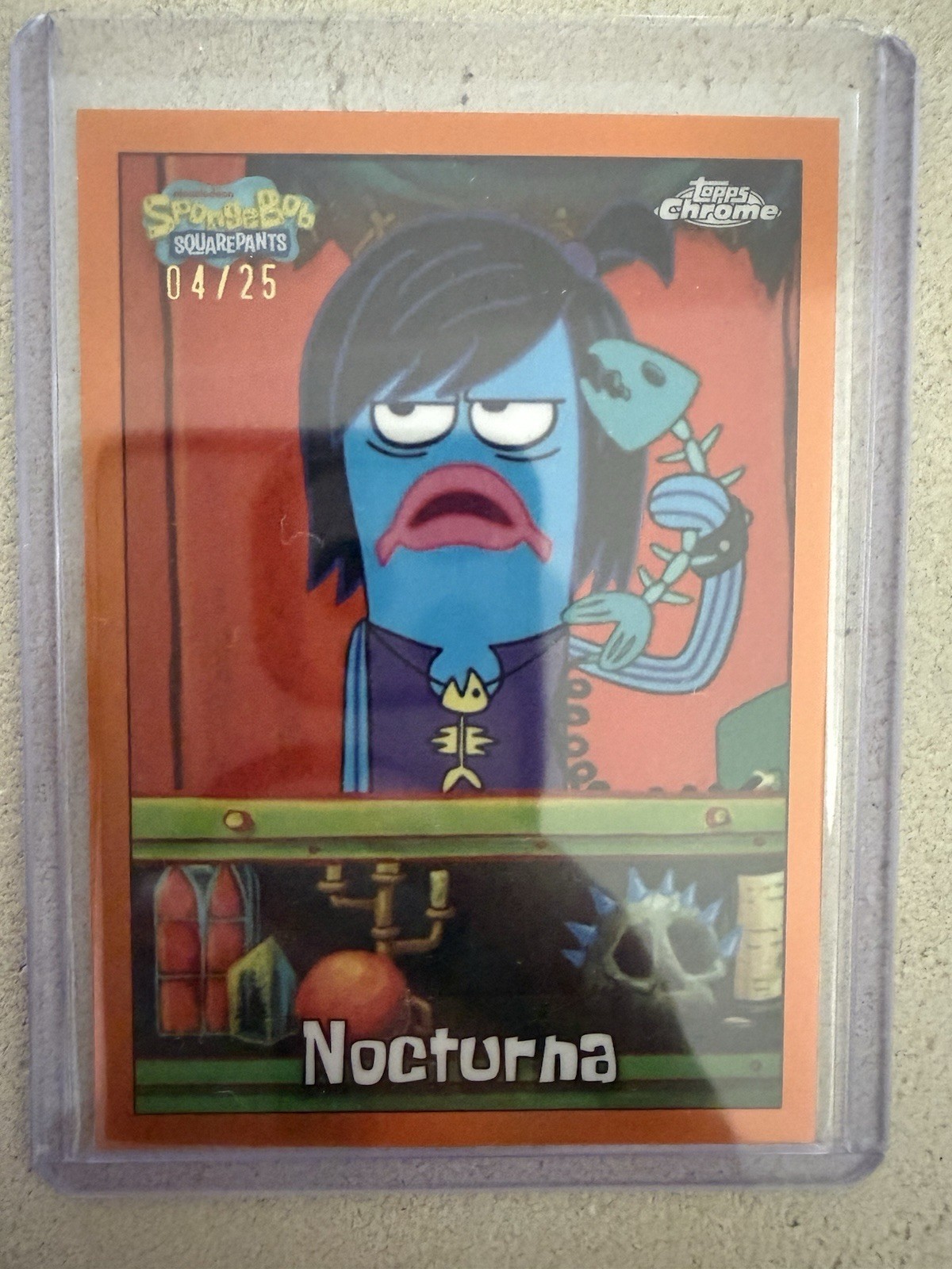 2025 Topps Chrome SpongeBob Nocturna #188 True Orange /25