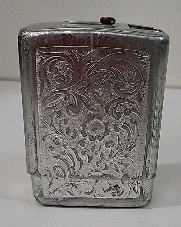 Vintage Park Industries Floral Aluminum Cigarette Case, Slide Top