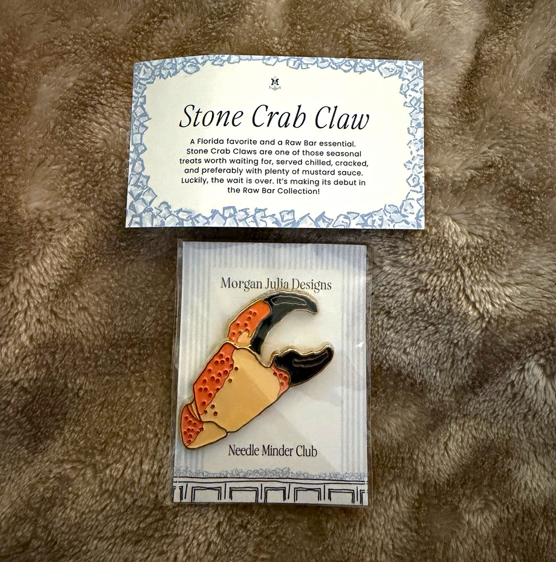 Morgan Julia Design Needlepoint- Needle minder Club- Stone Crab Claw