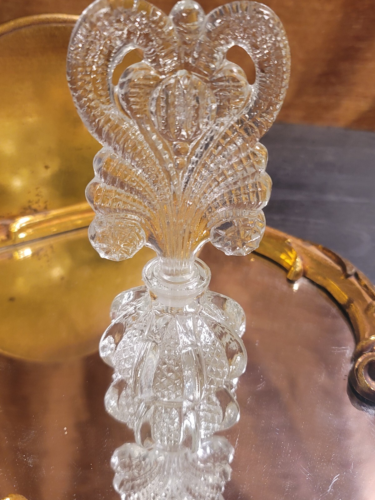 Elegant Czech Cut Glass Perfume Bottle Vintage 6\