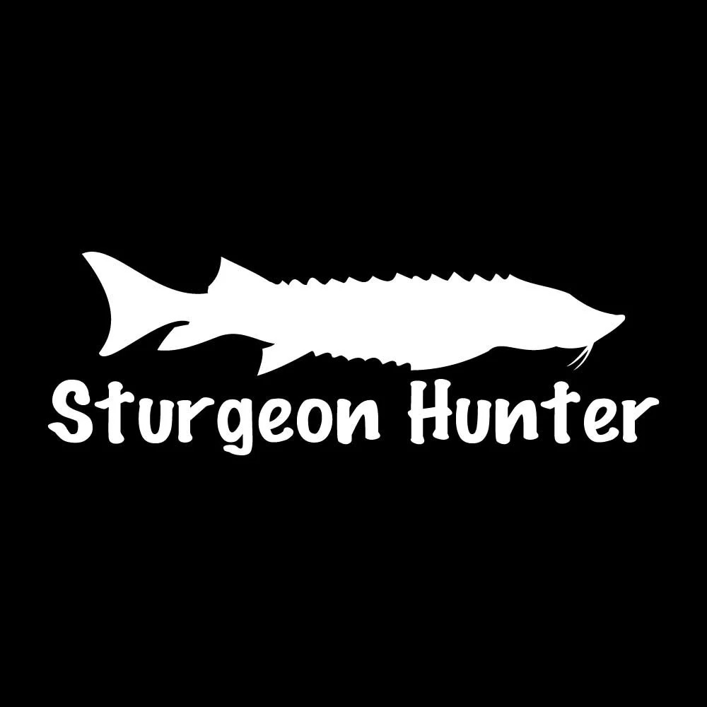 Sturgeon Hunter Fish Fishing Decal Sticker White Die Cut Vinyl