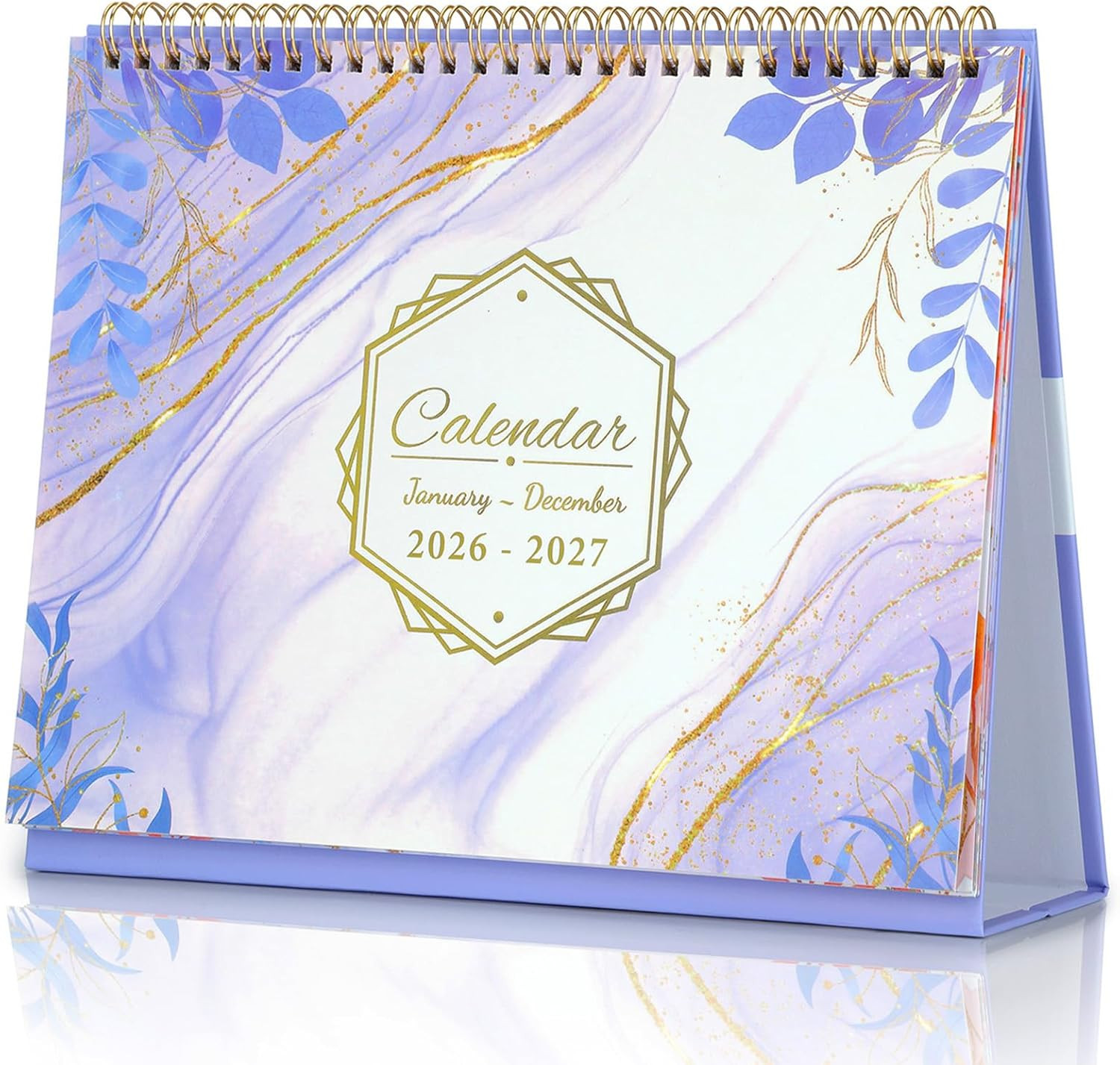 Desk Calendar 2026-2027 [Full 2-Years] Small Monthly Desktop Standing up Flip Ca