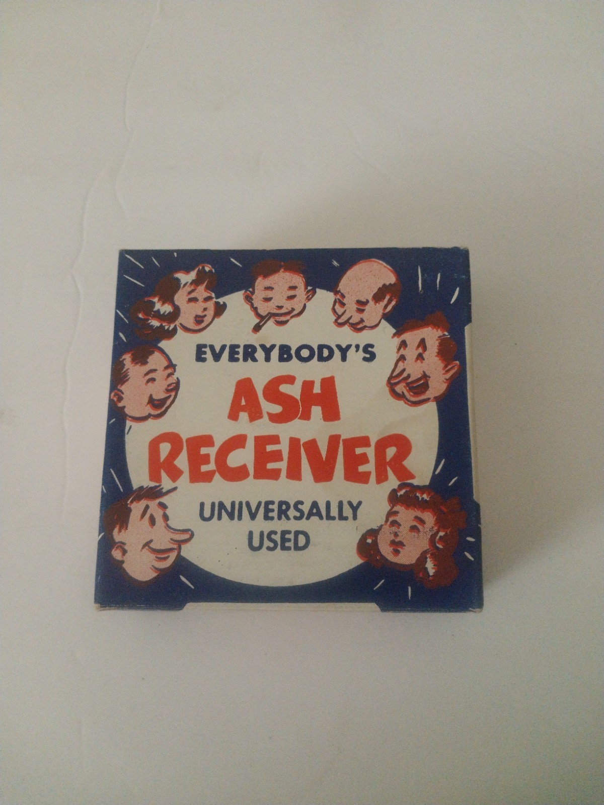 Everybody\'s Ash Receiver vintage glass ashtray with toilet 1949 H.F. & Co. READ