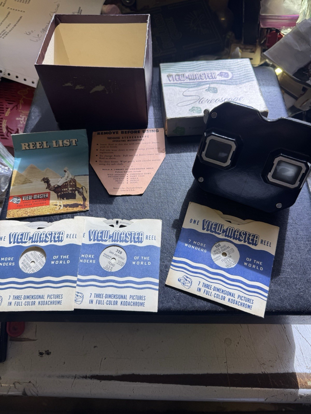 Vintage Sawyers View Master Stereoscope W/ Box & 3 Reels