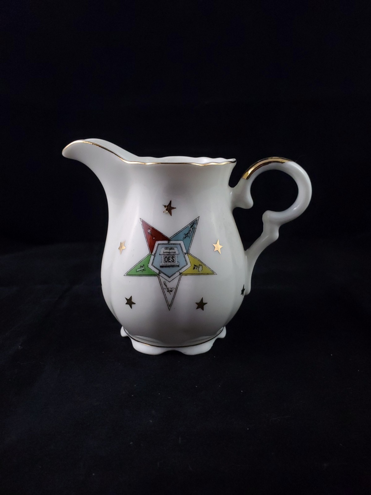 Masonic Eastern Star Lefton Porcelain Pitcher Star Antique Mid Century 1950s