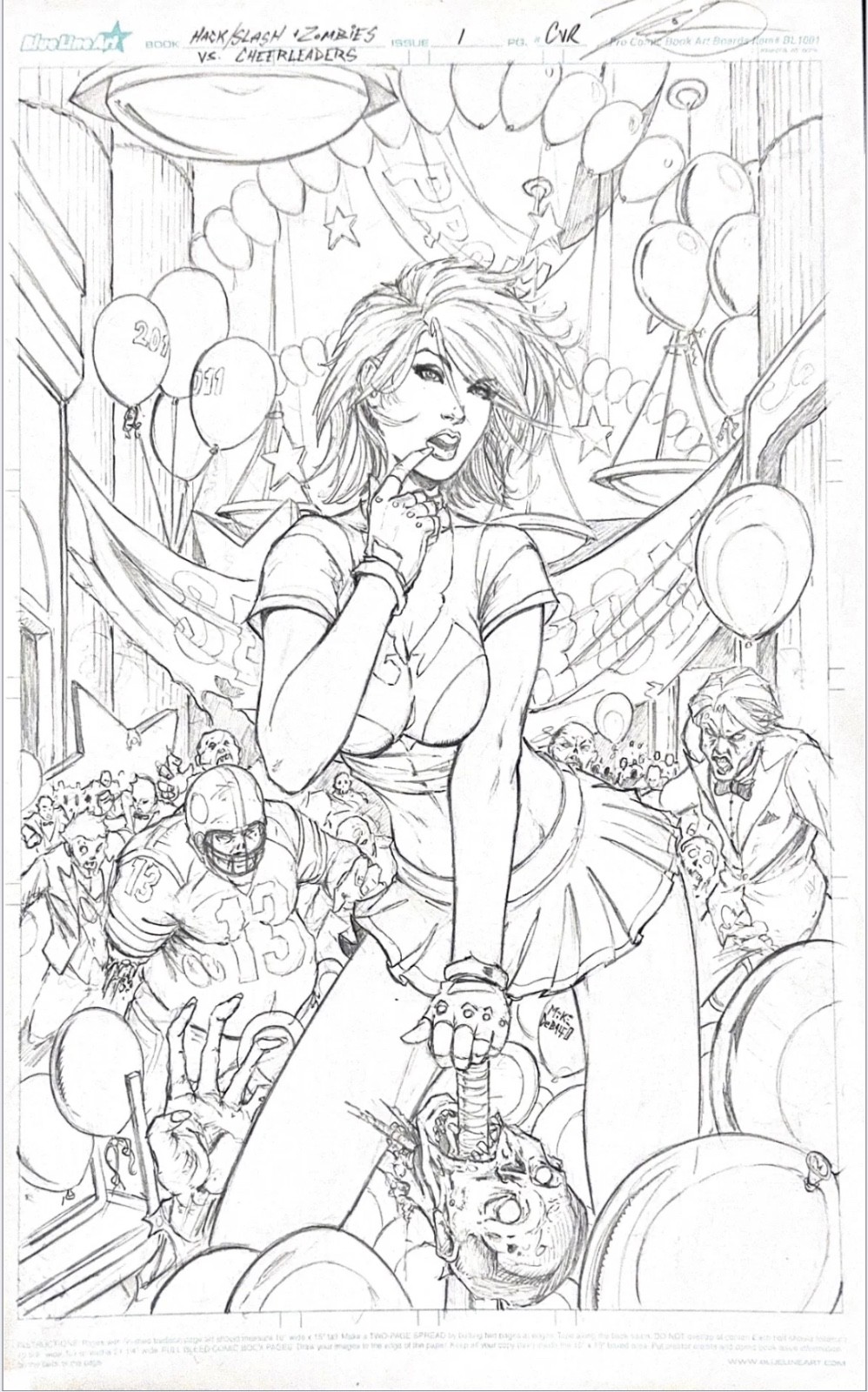 Original Cover . Hack and Slash : Zombies Vs Cheerleaders Artist : Mike Debalfo