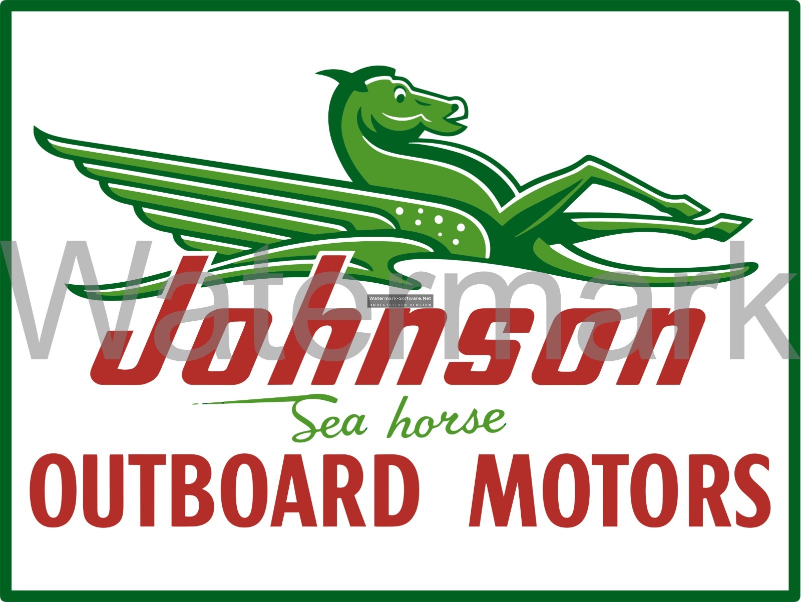 Johnson Sea Horse Outboard Motors Metal Sign 9\ Johnson Sea Horse Outboard Motors Metal Sign 9\