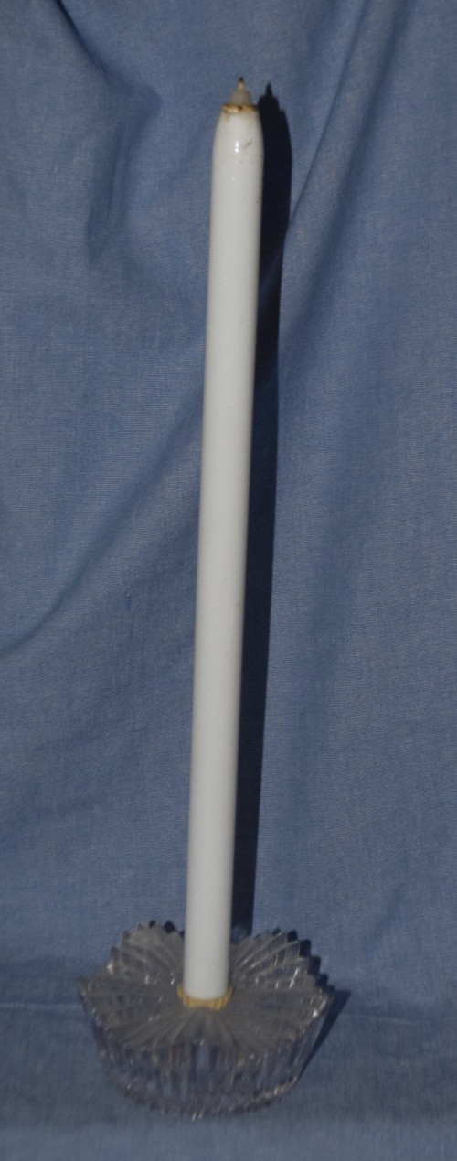 Mid Century Glass Candleholder  High Profile Glass Candlestick – 16” Inches Tall