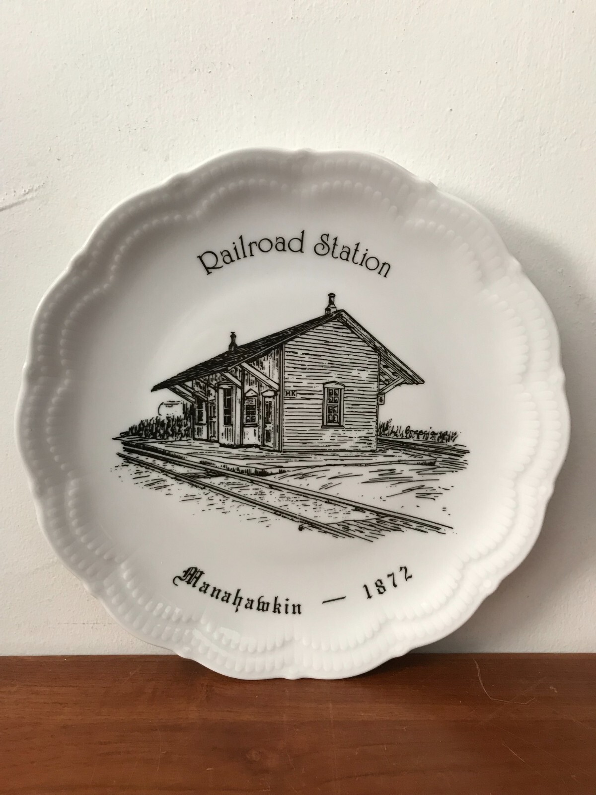 Vintage Manahawkin Railroad New Jersey 1872 Railroad Station Etched 9.5\