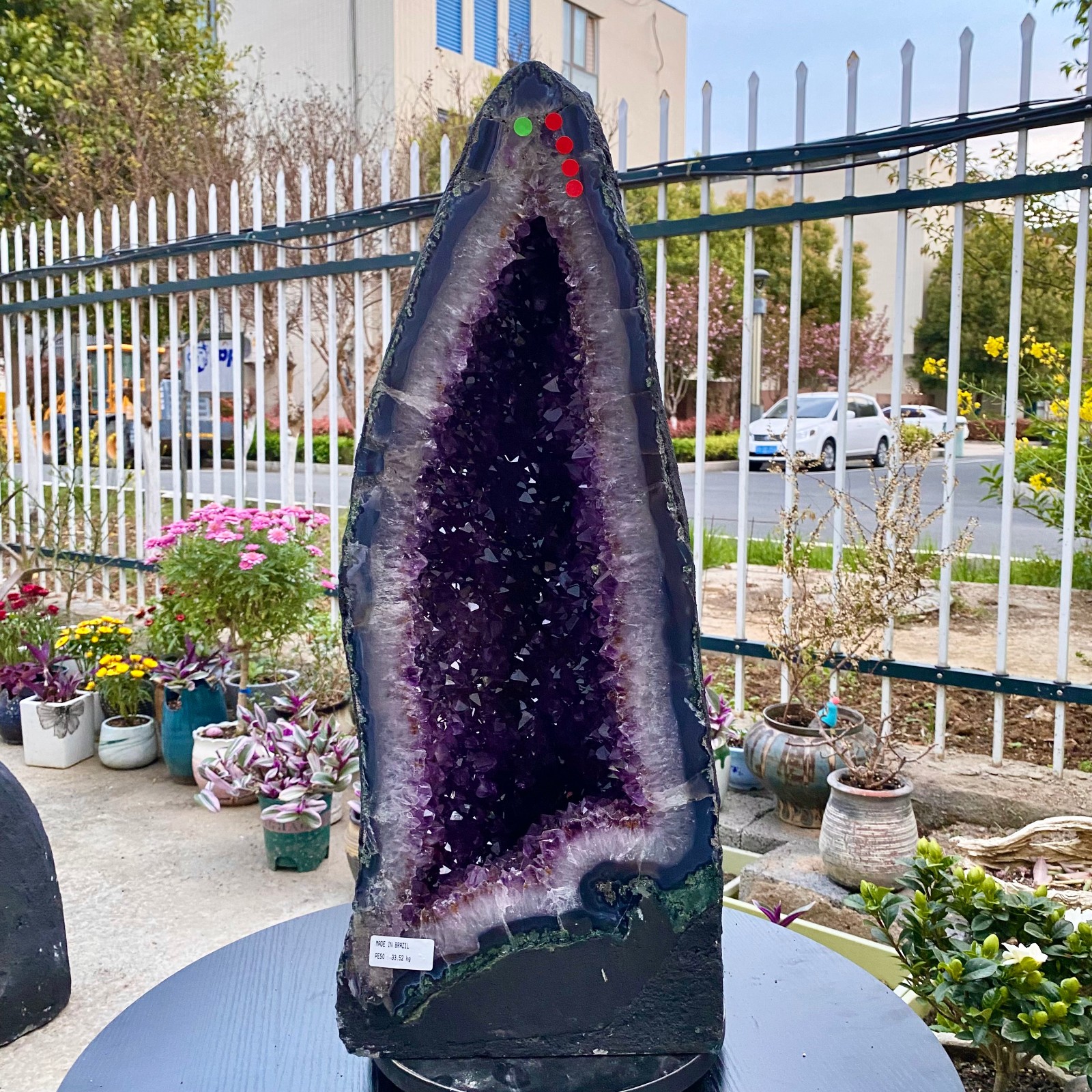 73LB Natural Amethyst Geode Quartz Crystal Cluster Cathedral Energy healing