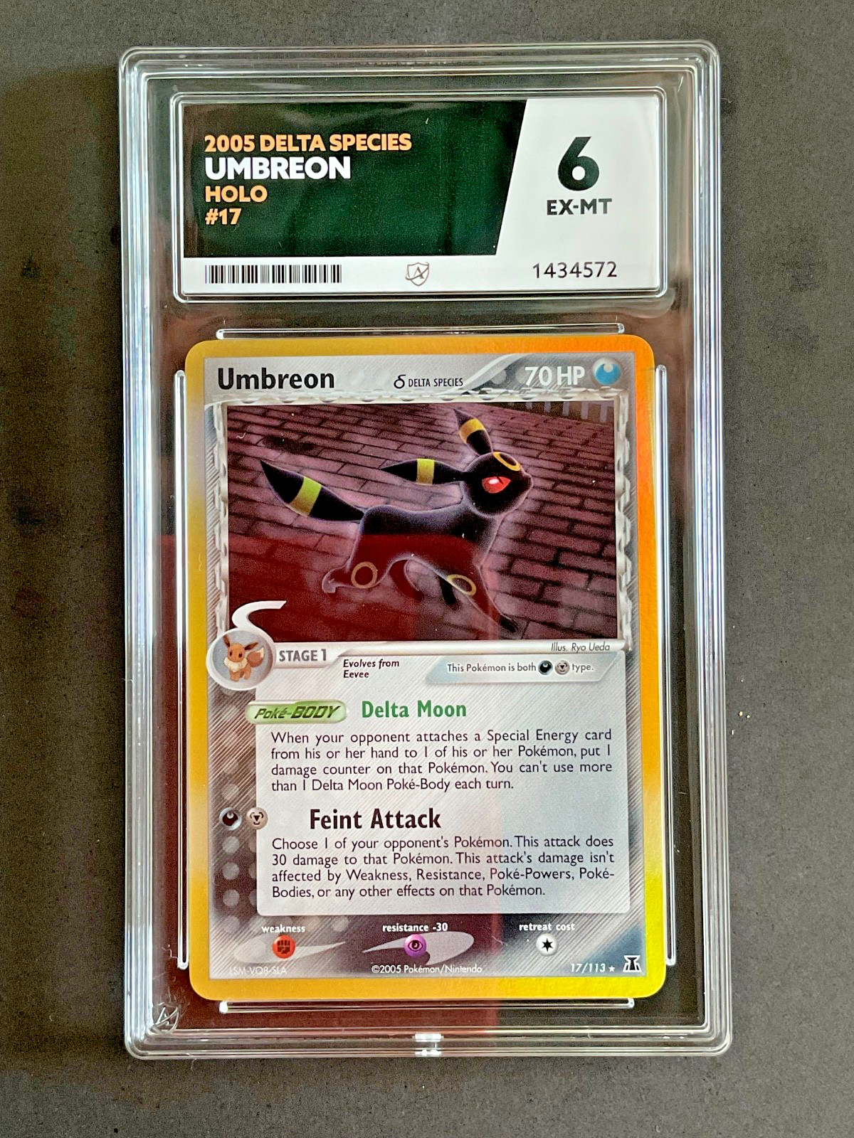 Umbreon Delta Species Holo Card 17/113 ACE 6 EX-MT Pokemon TCG 2005 Umbreon Delta Species Holo Card 17/113 ACE 6 EX-MT Pokemon TCG 2005