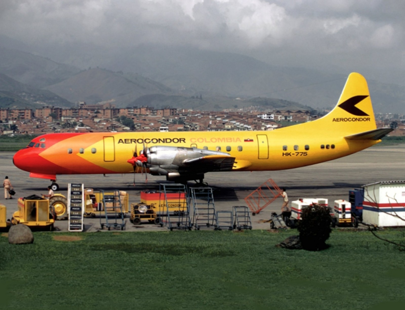 Aerocondor LOCKHEED L-188 Electra at Medellin Colombia 8.5 X 11 PHOTO
