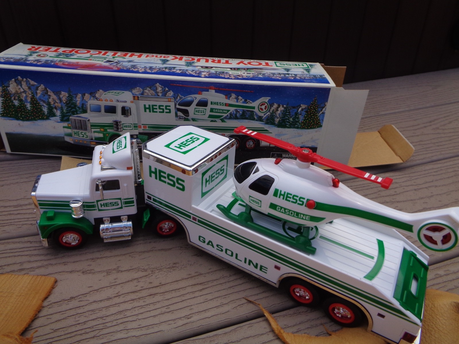 VTG 1995 Hess Toy Truck & Helicopter NIB Works