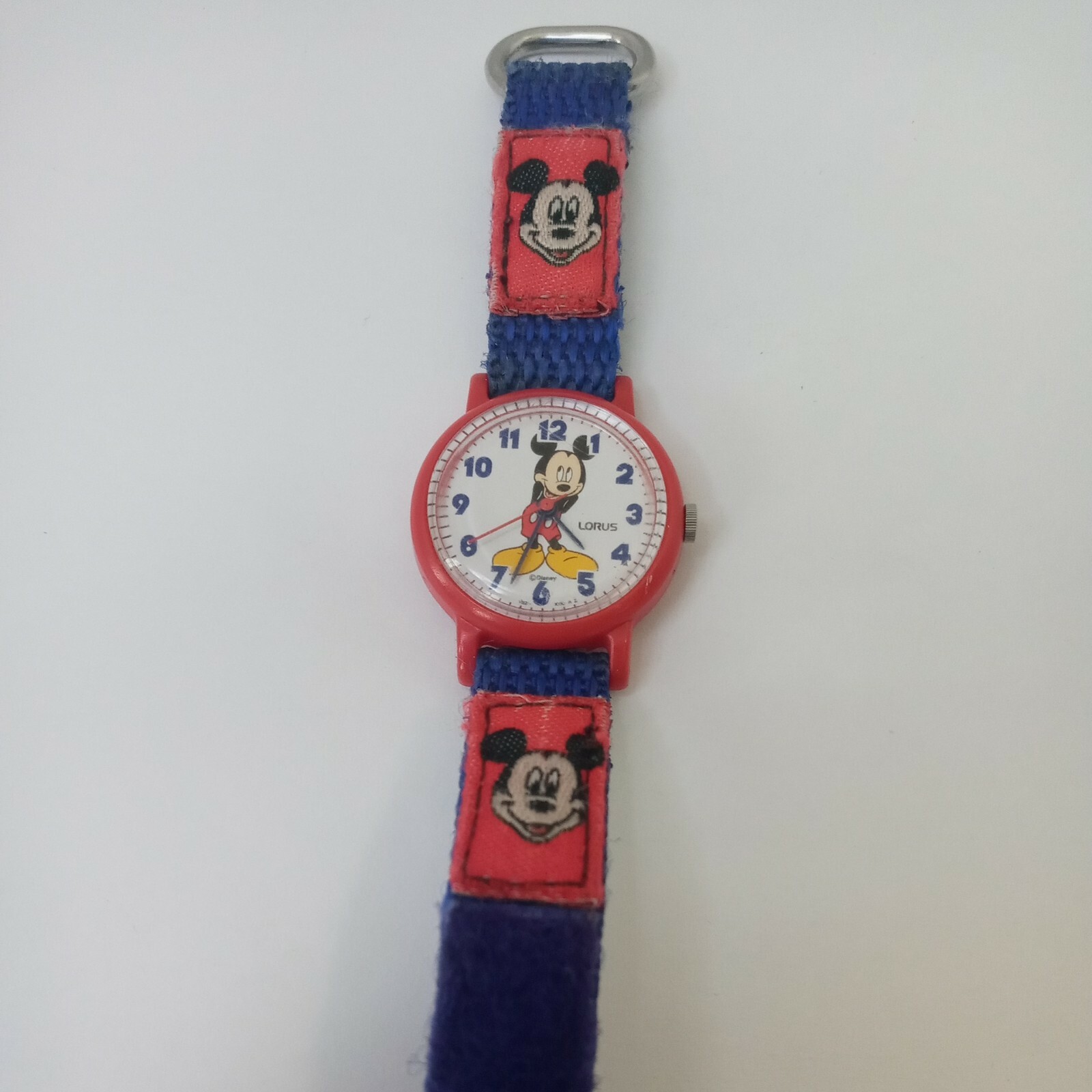 Vintage Lorus Mickey Mouse Watch V821-0540 Quartz 25mm Mov\'t Japan Red Blue Vintage Lorus Mickey Mouse Watch V821-0540 Quartz 25mm Mov\'t Japan Red Blue